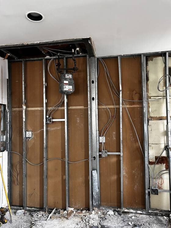 Walls opened to the studs