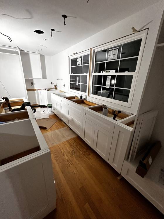New windows centered on the wall