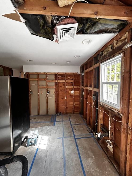 Walls opened to the studs